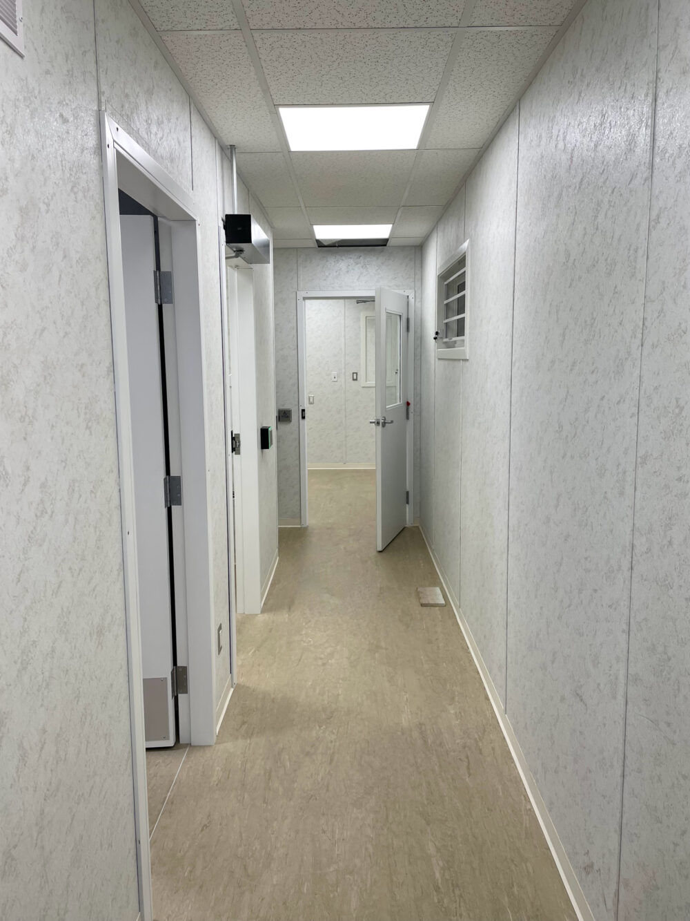 Office Hallway in Work Site Trailer